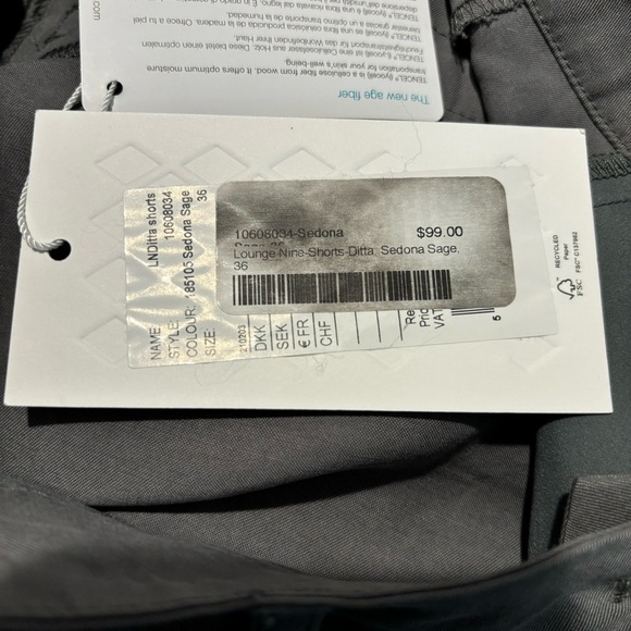 LOUNGE NINE Sz 36 100% Tencel Ditta Shorts in Sedona Sage Green NEW WITH TAGS - Picture 5 of 9